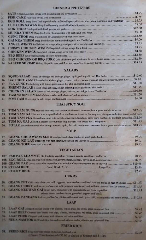 Bangkok Restaurant Menu image 4